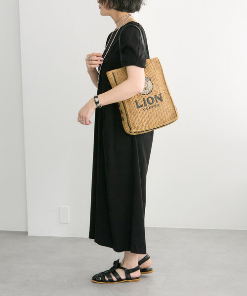 【極美品】LION COFFEE ライオン刺繍 トートバッグ　カゴ 極美品】LION COFFEE ライオン刺繍 トートバッグ カゴ - メルカリ