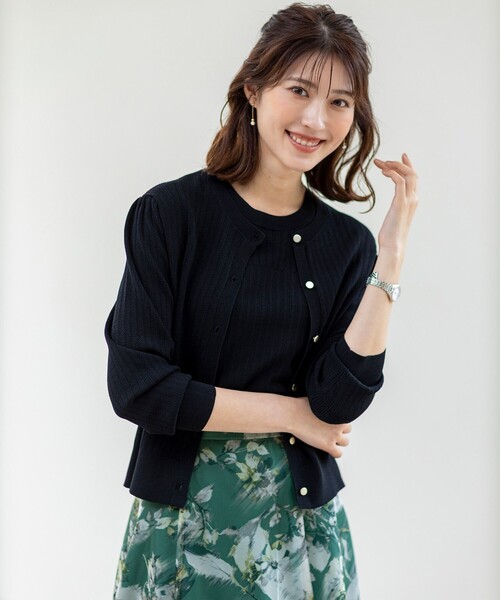 ANY SIS(エニィスィス)の「レーシーディテール カーディガン(ニット/セーター・レディース・ホワイト系/ダルブルー系/ブラック系・2)」の8枚目の写真