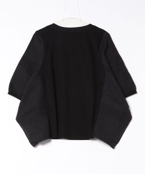 REAL CUBE(リアルキューブ)の「フラワーレースドルマンスリーブトップス(Tシャツ/カットソー・レディース・ブラック・FREE)」の2枚目の写真