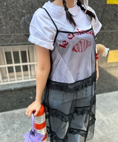 ipugo(イプゴ)の「ipugo/イプゴ クロワッサンロゴトップス 秋物 秋服 2026年秋冬(Tシャツ/カットソー・レディース・レッド/ホワイト/ネイビー・FREE)」の6枚目の写真