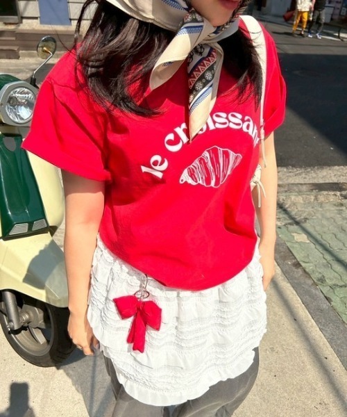 ipugo(イプゴ)の「ipugo/イプゴ クロワッサンロゴトップス 秋物 秋服 2026年秋冬(Tシャツ/カットソー・レディース・レッド/ホワイト/ネイビー・FREE)」の22枚目の写真