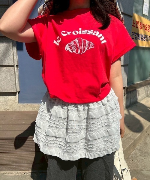 ipugo(イプゴ)の「ipugo/イプゴ クロワッサンロゴトップス 秋物 秋服 2026年秋冬(Tシャツ/カットソー・レディース・レッド/ホワイト/ネイビー・FREE)」の21枚目の写真