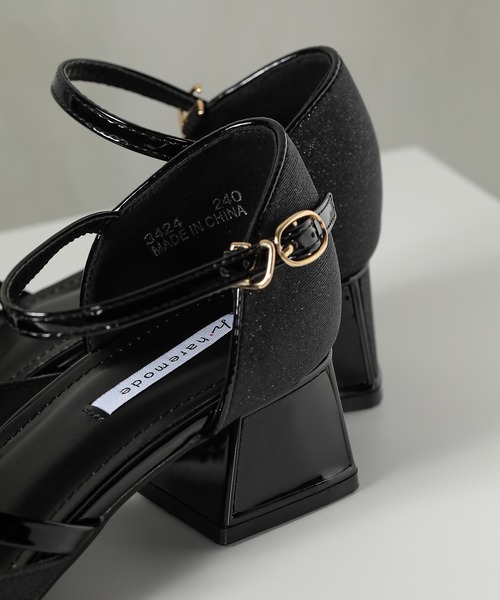 Kana（カナ）の「シャイニー グリッター チャンキーヒール フォーマル パンプス 結婚式 お呼ばれ オケージョン（パンプス・レディース・ベージュ/ブラック/シルバー・23.5/24/24.5/23/22.5）」の7枚目の写真