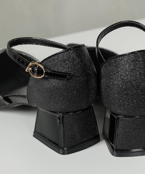 Kana（カナ）の「シャイニー グリッター チャンキーヒール フォーマル パンプス 結婚式 お呼ばれ オケージョン（パンプス・レディース・ベージュ/ブラック/シルバー・23.5/24/24.5/23/22.5）」の8枚目の写真