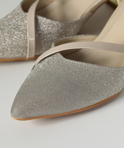 Kana（カナ）の「シャイニー グリッター チャンキーヒール フォーマル パンプス 結婚式 お呼ばれ オケージョン（パンプス・レディース・ベージュ/ブラック/シルバー・23.5/24/24.5/23/22.5）」の11枚目の写真