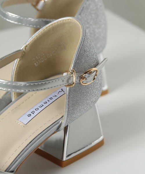 Kana（カナ）の「シャイニー グリッター チャンキーヒール フォーマル パンプス 結婚式 お呼ばれ オケージョン（パンプス・レディース・ベージュ/ブラック/シルバー・23.5/24/24.5/23/22.5）」の18枚目の写真
