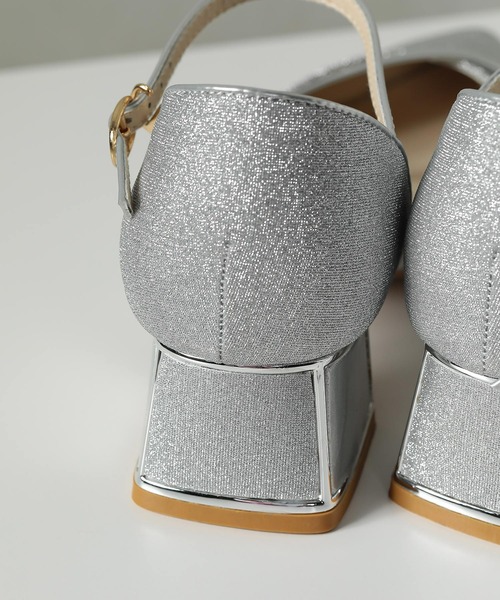 Kana（カナ）の「シャイニー グリッター チャンキーヒール フォーマル パンプス 結婚式 お呼ばれ オケージョン（パンプス・レディース・ベージュ/ブラック/シルバー・23.5/24/24.5/23/22.5）」の20枚目の写真