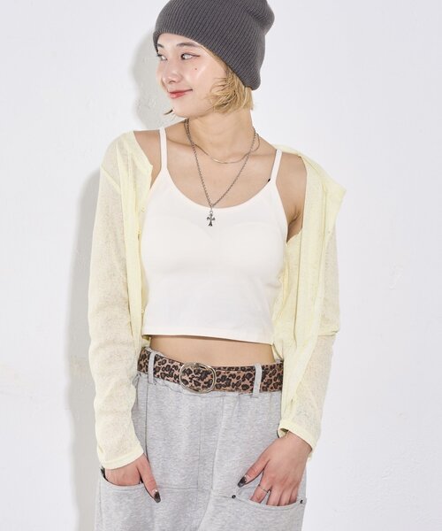 WHO'S WHO gallery（フーズフーギャラリー）の「カップ付きキャミソール（キャミソール・レディース・アイボリー/ブラック・FREE）」の5枚目の写真