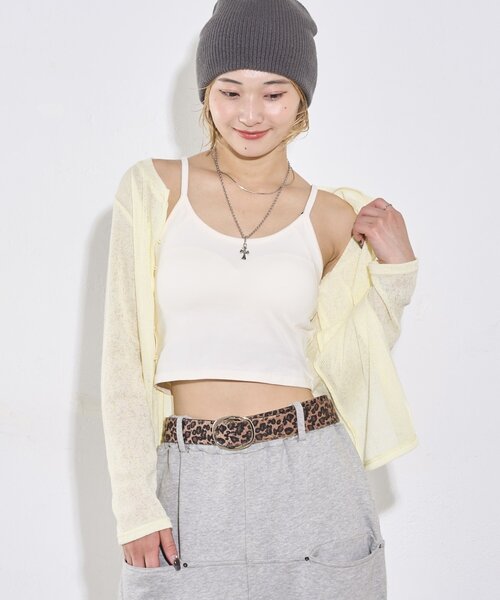 WHO'S WHO gallery（フーズフーギャラリー）の「カップ付きキャミソール（キャミソール・レディース・アイボリー/ブラック・FREE）」の6枚目の写真