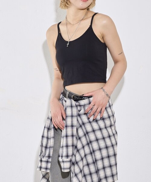 WHO'S WHO gallery（フーズフーギャラリー）の「カップ付きキャミソール（キャミソール・レディース・アイボリー/ブラック・FREE）」の11枚目の写真