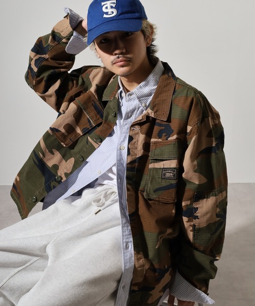 Guess(ゲス)の「GUESS GO RIPSTOP OVERSHIRT オーバーサイズシャツ(シャツ/ブラウス・メンズ・カモフラージュ・M/XL/L)」の1枚目の写真