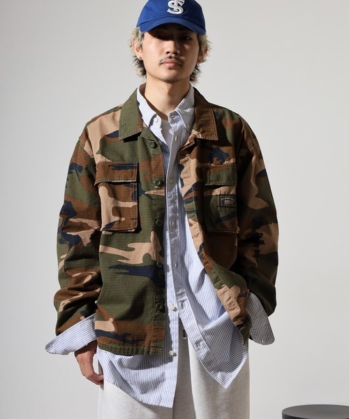Guess(ゲス)の「GUESS GO RIPSTOP OVERSHIRT オーバーサイズシャツ(シャツ/ブラウス・メンズ・カモフラージュ・M/XL/L)」の6枚目の写真