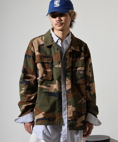 Guess(ゲス)の「GUESS GO RIPSTOP OVERSHIRT オーバーサイズシャツ(シャツ/ブラウス・メンズ・カモフラージュ・M/XL/L)」の7枚目の写真