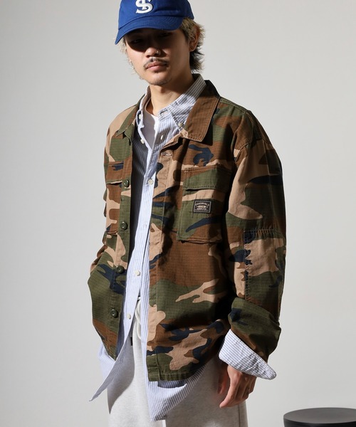 Guess(ゲス)の「GUESS GO RIPSTOP OVERSHIRT オーバーサイズシャツ(シャツ/ブラウス・メンズ・カモフラージュ・M/XL/L)」の8枚目の写真