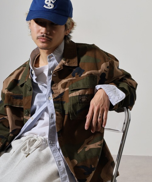 Guess(ゲス)の「GUESS GO RIPSTOP OVERSHIRT オーバーサイズシャツ(シャツ/ブラウス・メンズ・カモフラージュ・M/XL/L)」の5枚目の写真
