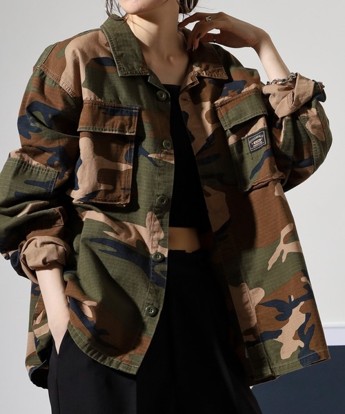 Guess(ゲス)の「GUESS GO RIPSTOP OVERSHIRT オーバーサイズシャツ(シャツ/ブラウス・メンズ・カモフラージュ・M/XL/L)」の10枚目の写真