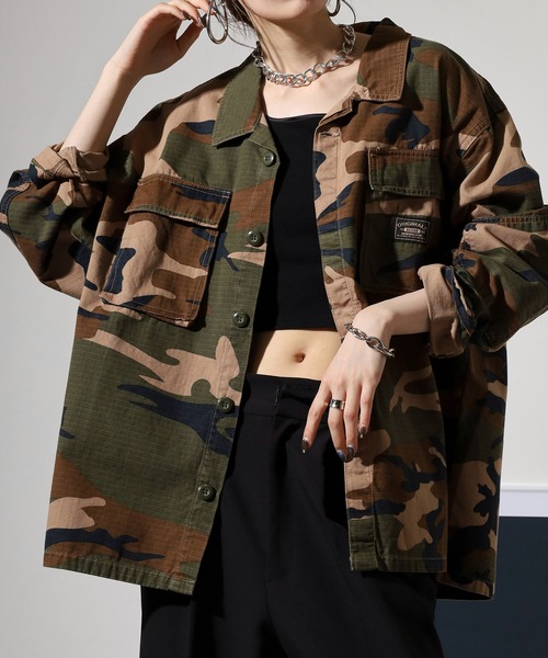 Guess(ゲス)の「GUESS GO RIPSTOP OVERSHIRT オーバーサイズシャツ(シャツ/ブラウス・メンズ・カモフラージュ・M/XL/L)」の11枚目の写真
