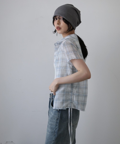 ガーリードール Girly Doll シャツ （グレー） Girly Doll（ガーリードール）の「ハイネックデザインシャツ