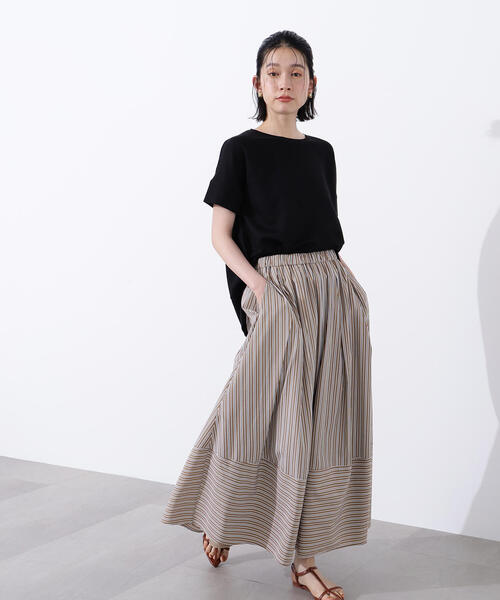 N.(N. Natural Beauty Basic)(エヌエヌナチュラルビューティーベーシック)の「シアーボクシーカットソー(Tシャツ/カットソー・レディース・ブラック/オフホワイト/杢グレー/ブラウン・MEDIUM)」の22枚目の写真
