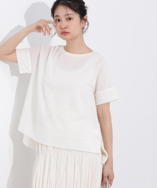 N.(N. Natural Beauty Basic)(エヌエヌナチュラルビューティーベーシック)の「シアーボクシーカットソー(Tシャツ/カットソー・レディース・ブラック/オフホワイト/杢グレー/ブラウン・MEDIUM)」の5枚目の写真