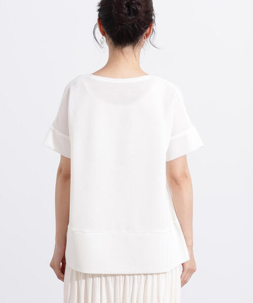 N.(N. Natural Beauty Basic)(エヌエヌナチュラルビューティーベーシック)の「シアーボクシーカットソー(Tシャツ/カットソー・レディース・ブラック/オフホワイト/杢グレー/ブラウン・MEDIUM)」の14枚目の写真