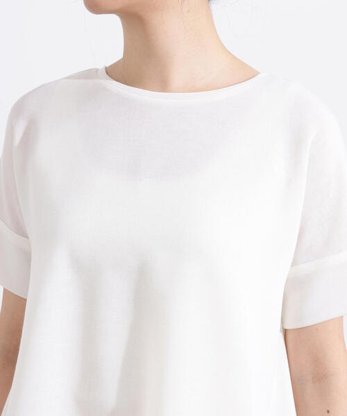N.(N. Natural Beauty Basic)(エヌエヌナチュラルビューティーベーシック)の「シアーボクシーカットソー(Tシャツ/カットソー・レディース・ブラック/オフホワイト/杢グレー/ブラウン・MEDIUM)」の15枚目の写真