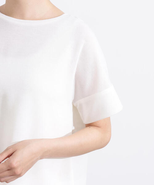 N.(N. Natural Beauty Basic)(エヌエヌナチュラルビューティーベーシック)の「シアーボクシーカットソー(Tシャツ/カットソー・レディース・ブラック/オフホワイト/杢グレー/ブラウン・MEDIUM)」の16枚目の写真