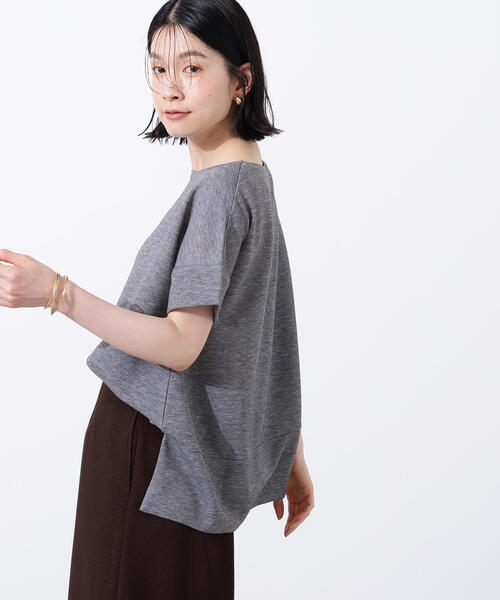 N.(N. Natural Beauty Basic)(エヌエヌナチュラルビューティーベーシック)の「シアーボクシーカットソー(Tシャツ/カットソー・レディース・ブラック/オフホワイト/杢グレー/ブラウン・MEDIUM)」の3枚目の写真