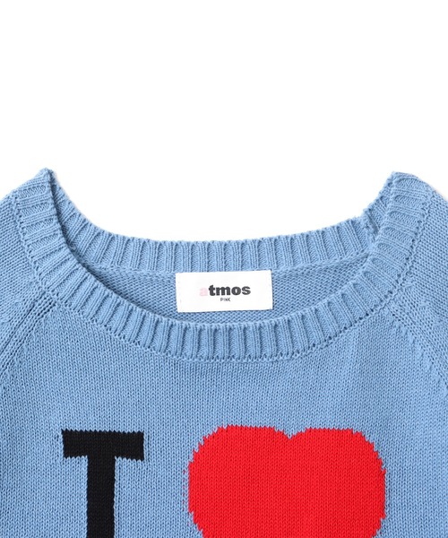 atmos pink（アトモスピンク）の「atmos pink I Love Pink Knit Top / アトモス ピンク アイ ラブ ピンク ニット トップ（ニット/セーター・レディース・ブラック/ブルー/ホワイト・FREE）」の5枚目の写真