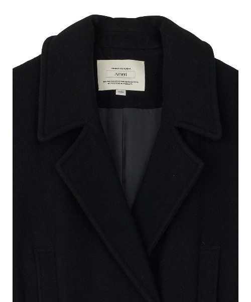 Ameri(アメリ)の「WIDE SHOULDER WOOL CHESTER COAT(チェスターコート・レディース・ブラック/グレー・SMALL/MEDIUM)」の10枚目の写真