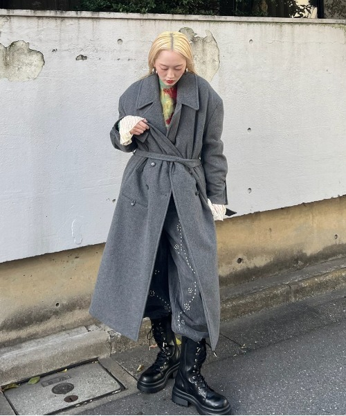 セール】WIDE SHOULDER WOOL CHESTER COAT（チェスターコート）｜Ameri