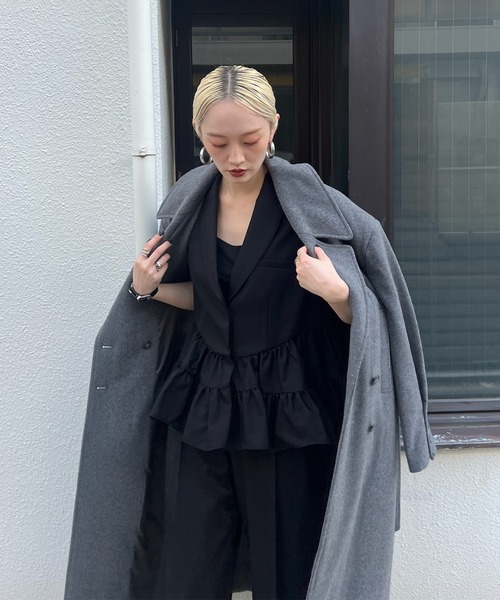 セール】WIDE SHOULDER WOOL CHESTER COAT（チェスターコート）｜Ameri