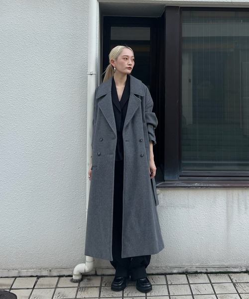 セール】WIDE SHOULDER WOOL CHESTER COAT（チェスターコート）｜Ameri
