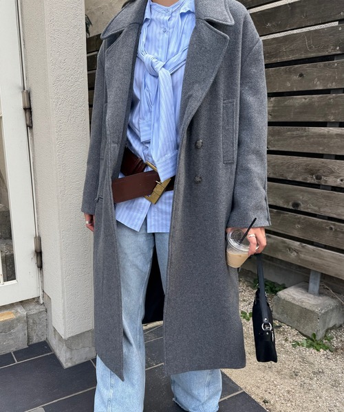 セール】WIDE SHOULDER WOOL CHESTER COAT（チェスターコート）｜Ameri
