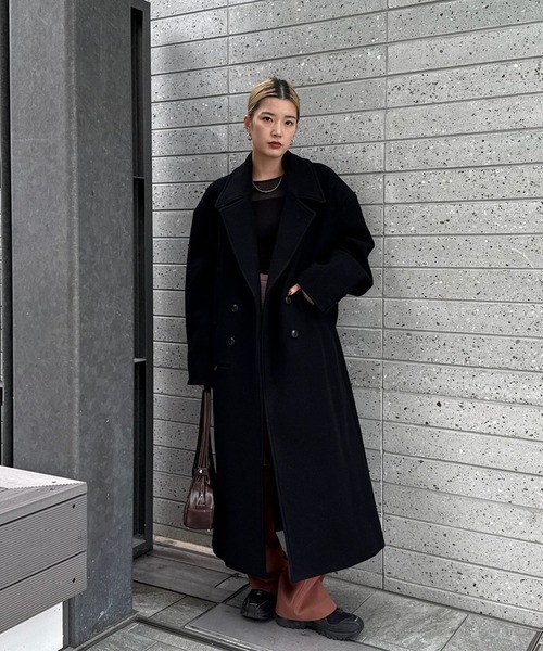 セール】WIDE SHOULDER WOOL CHESTER COAT（チェスターコート）｜Ameri