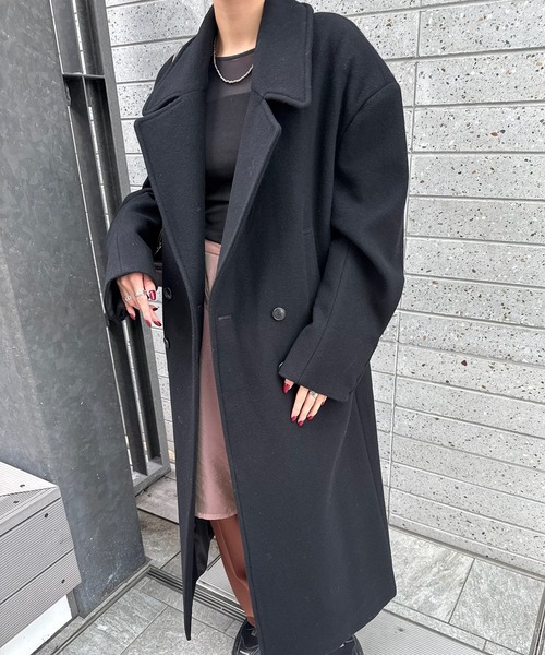 WIDE SHOULDER WOOL CHESTER COAT（チェスターコート）｜Ameri（アメリ
