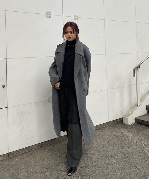 セール】WIDE SHOULDER WOOL CHESTER COAT（チェスターコート）｜Ameri