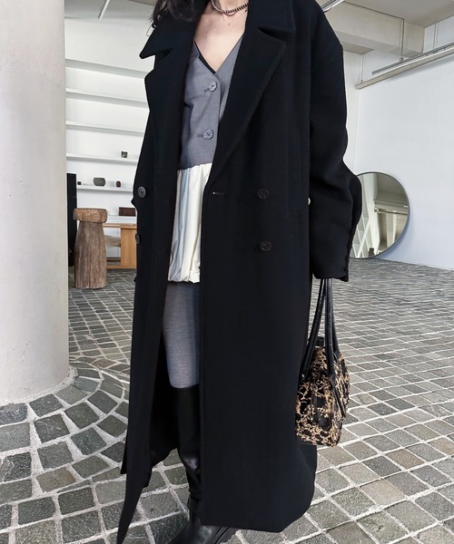 セール】WIDE SHOULDER WOOL CHESTER COAT（チェスターコート）｜Ameri