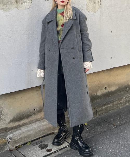 セール】WIDE SHOULDER WOOL CHESTER COAT（チェスターコート）｜Ameri