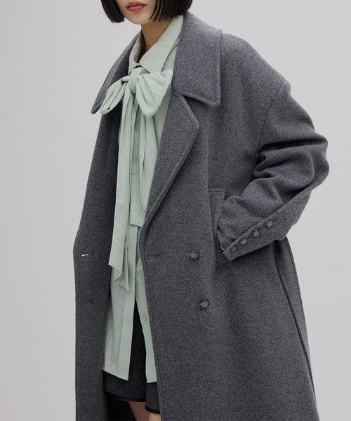 セール】WIDE SHOULDER WOOL CHESTER COAT（チェスターコート）｜Ameri