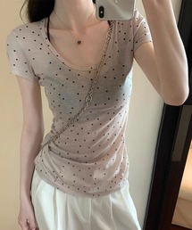 Y's ホワイトドットパターン 半袖Tシャツ　シースルー Y's ホワイトドットパターン 半袖Tシャツ シースルー 楽天市場