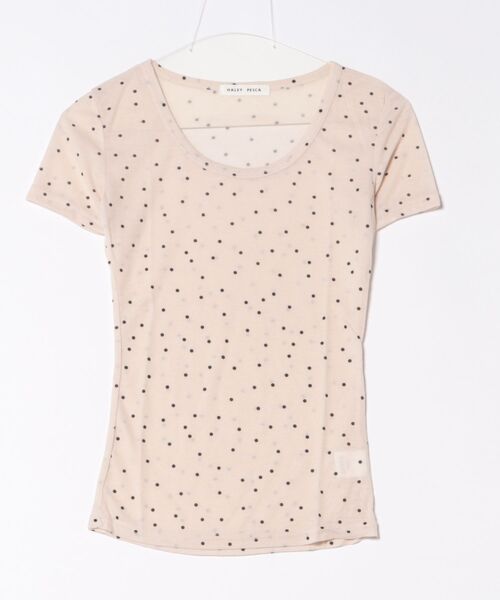 HALEY PESCA(ヘーリーペスカ)の「HALEY PESCA/シースルー ドット柄半袖トップス(Tシャツ/カットソー・レディース・グレー/アイボリー・SMALL/MEDIUM)」の12枚目の写真