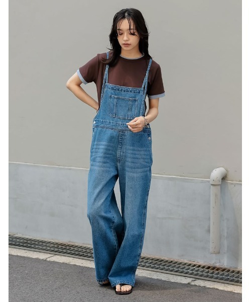 roughlow☆オトナサロペット☆ ZOZOTOWN限定][低身長/高身長サイズ有]ナローストラップデニム