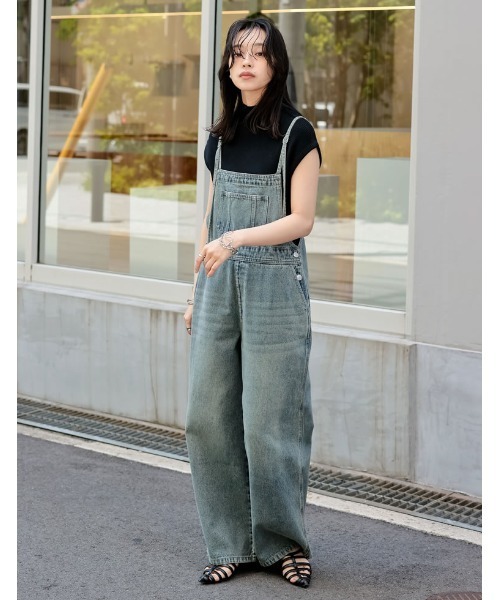 Re:EDIT（リエディ）の「[ZOZOTOWN限定][低身長/高身長サイズ有]ナローストラップデニムサロペット（サロペット/オーバーオール・レディース・ネイビー/ブルー/ブルー系その他・MEDIUM/LARGE/SHORT/TALL）」の16枚目の写真