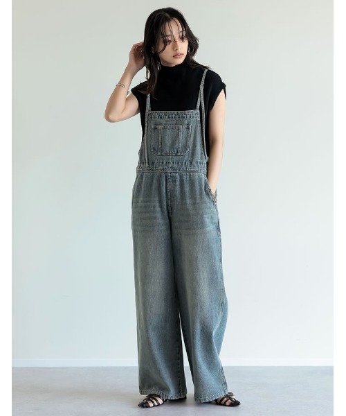 Re:EDIT（リエディ）の「[ZOZOTOWN限定][低身長/高身長サイズ有]ナローストラップデニムサロペット（サロペット/オーバーオール・レディース・ネイビー/ブルー/ブルー系その他・MEDIUM/LARGE/SHORT/TALL）」の17枚目の写真