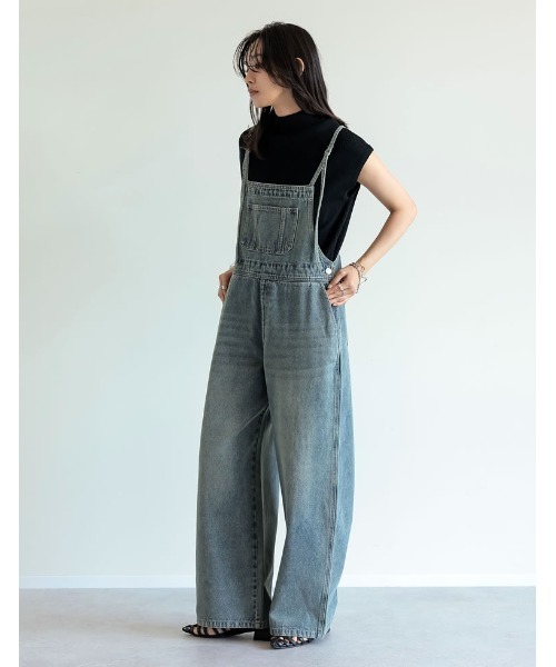 Re:EDIT（リエディ）の「[ZOZOTOWN限定][低身長/高身長サイズ有]ナローストラップデニムサロペット（サロペット/オーバーオール・レディース・ネイビー/ブルー/ブルー系その他・MEDIUM/LARGE/SHORT/TALL）」の18枚目の写真