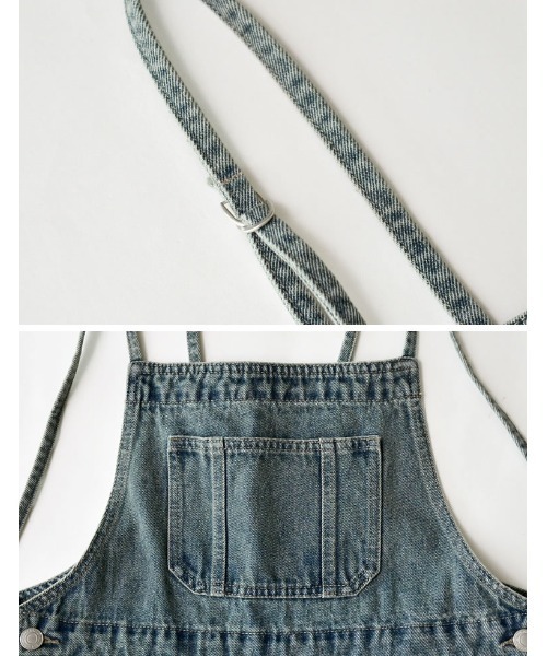 Re:EDIT（リエディ）の「[ZOZOTOWN限定][低身長/高身長サイズ有]ナローストラップデニムサロペット（サロペット/オーバーオール・レディース・ネイビー/ブルー/ブルー系その他・MEDIUM/LARGE/SHORT/TALL）」の19枚目の写真