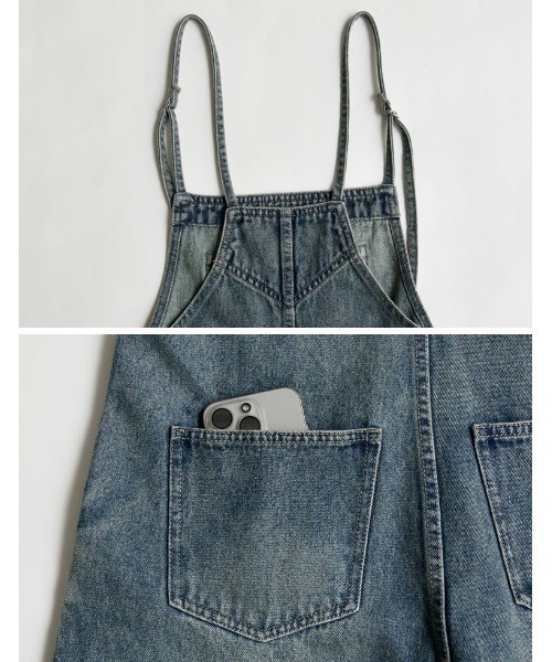 Re:EDIT（リエディ）の「[ZOZOTOWN限定][低身長/高身長サイズ有]ナローストラップデニムサロペット（サロペット/オーバーオール・レディース・ネイビー/ブルー/ブルー系その他・MEDIUM/LARGE/SHORT/TALL）」の21枚目の写真