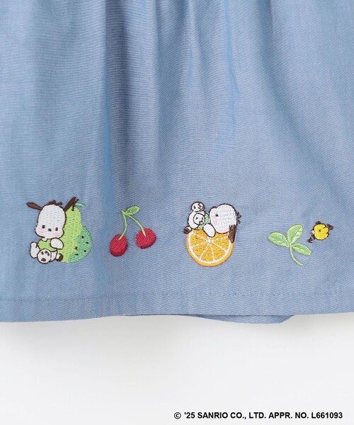 &エルシーの猫と花刺繍の黒キュロットパンツ Y's BORN PRODUCT] COTTON TWILL SKIRT PANTS(XS Black