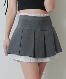 M DOLLY（エムドリー）の「*M DOLLY original* pleat layered mini skirt プリーツレイヤードミニスカート（スカート）」